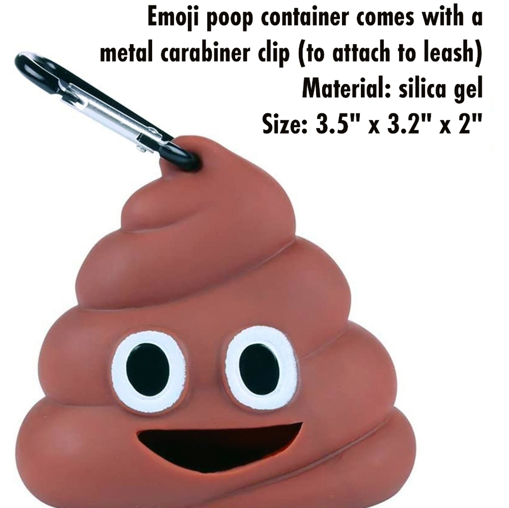 Emoji Poop Dog Waste Container & 80 Waste Bags - Picture 2 of 12